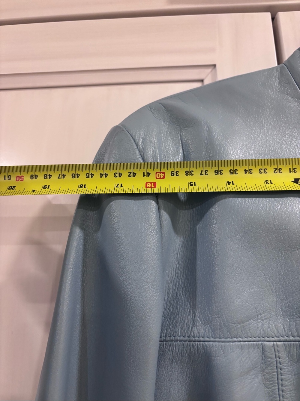 Vintage DANIER Pale Blue Genuine Leather Moto Racer Jacket Women's Lrg 3961 NEW - Picture 8 of 14